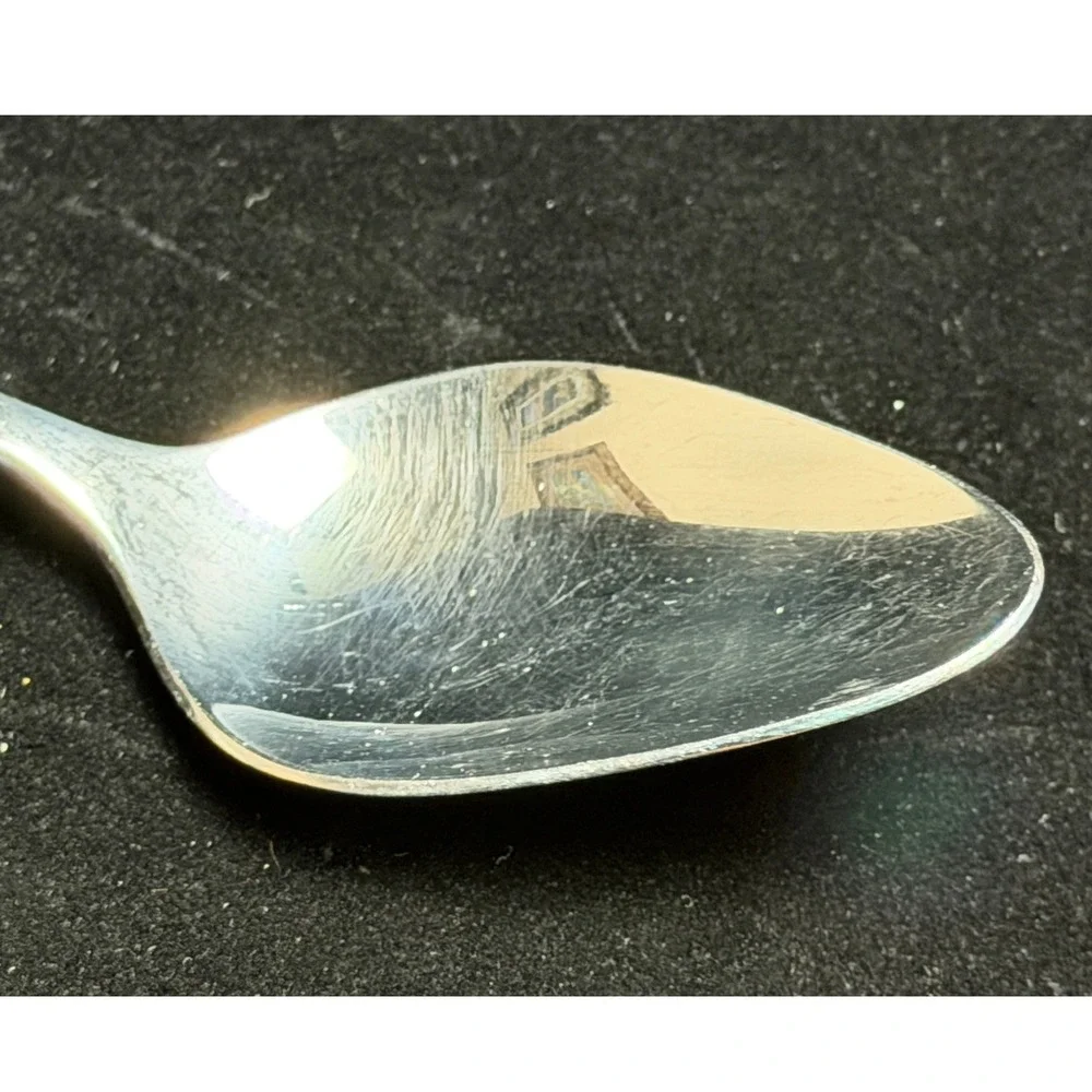 Vintage Bamboo Handle, Stainless Steel Teaspoon, Flatware Korea
